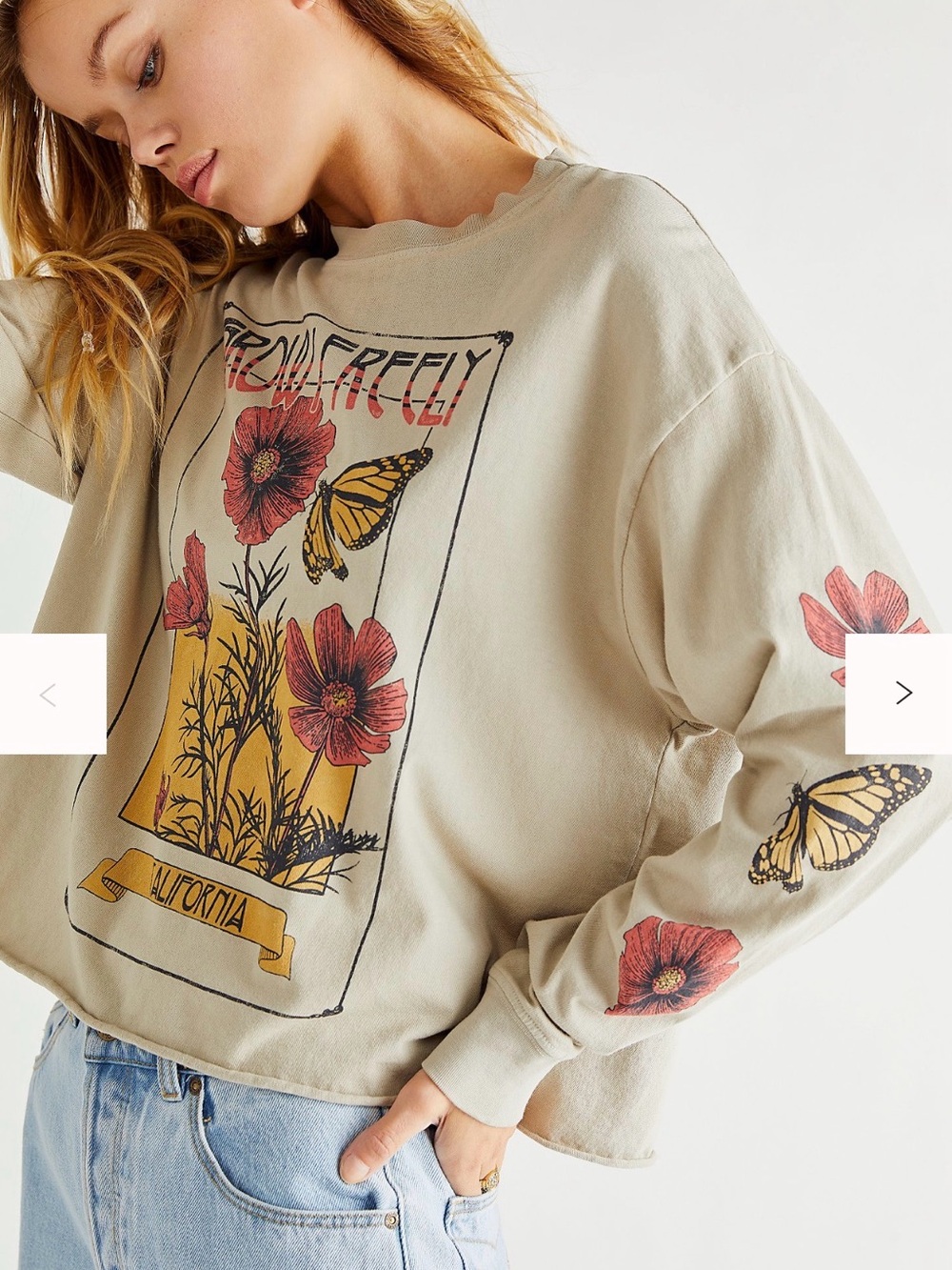 Free People X Daydreamer Grow Freely Long Sleeve Crop